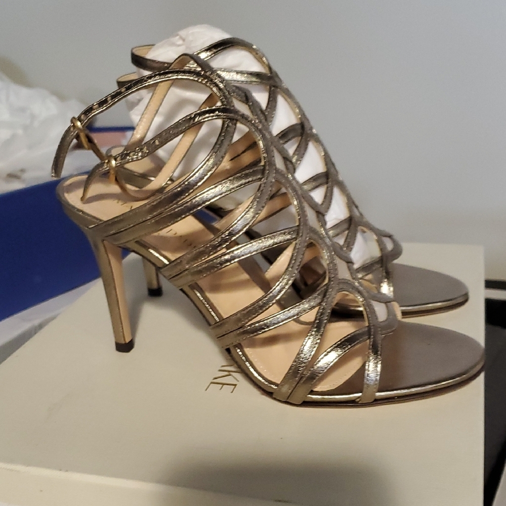 Elegant Gold Strappy Heels